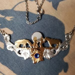 Cowboy couple necklace